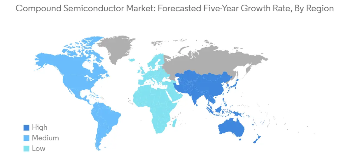 Market Analysis of Compound Semiconductor Market: Forecasted Growth Rate by Region
